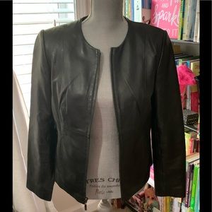 Women’s Style & Co Black Genuine Leather Jacket Size Small